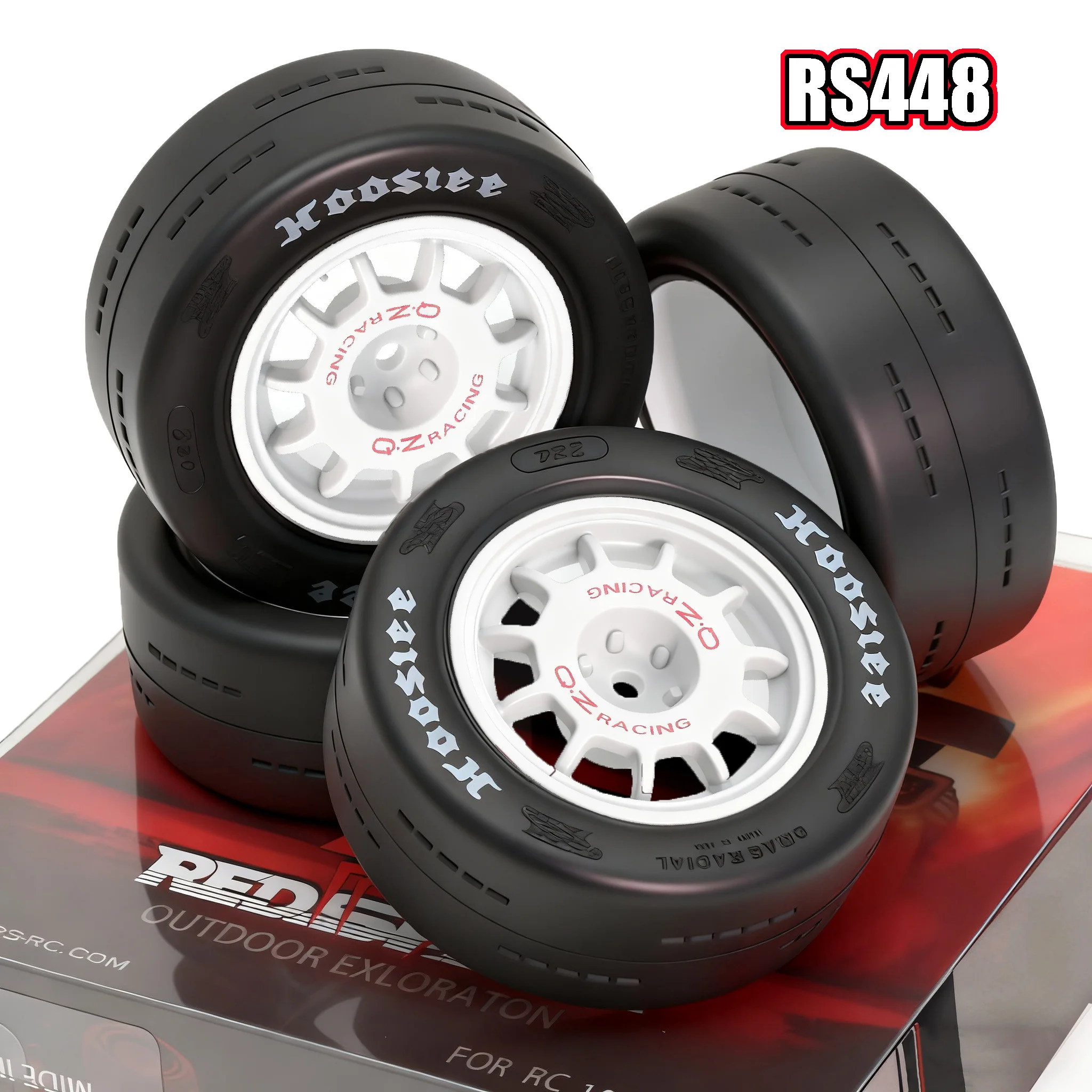 

4Pcs 1/8 RC Rally Off-Road Buggy Tires Wheel 12mm Hex for Traxxas Redcat Team Losi Kyosho HPI WR8 HSP RC Car