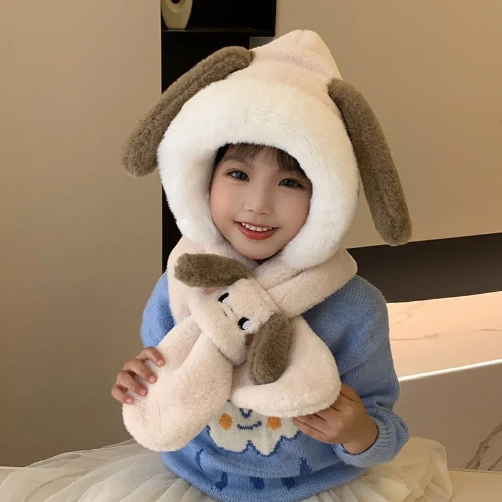 

New Integrated Hat Scarf Set Windproof Warm Pullover Cap Coldproof Ear Protection Hat Autumn and Winter