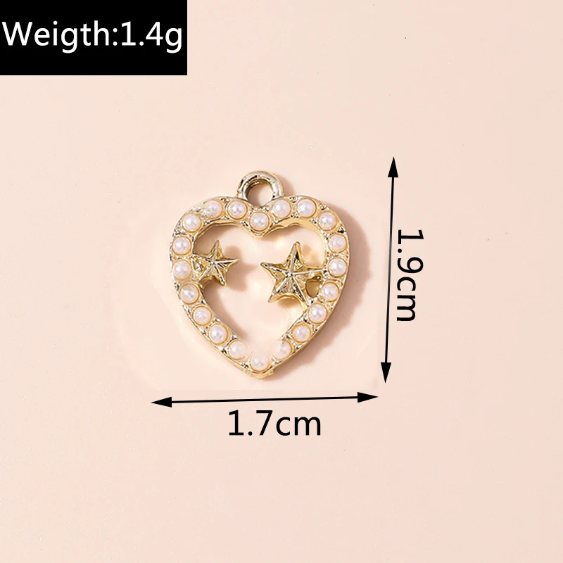 Leslie 10 Stück gold- und silberfarbene exquisite Kristall-Hohlherz-Anhänger für Halskette, Armband, Schmuckherstellung, handgefertigte Accessoires – Detail 10