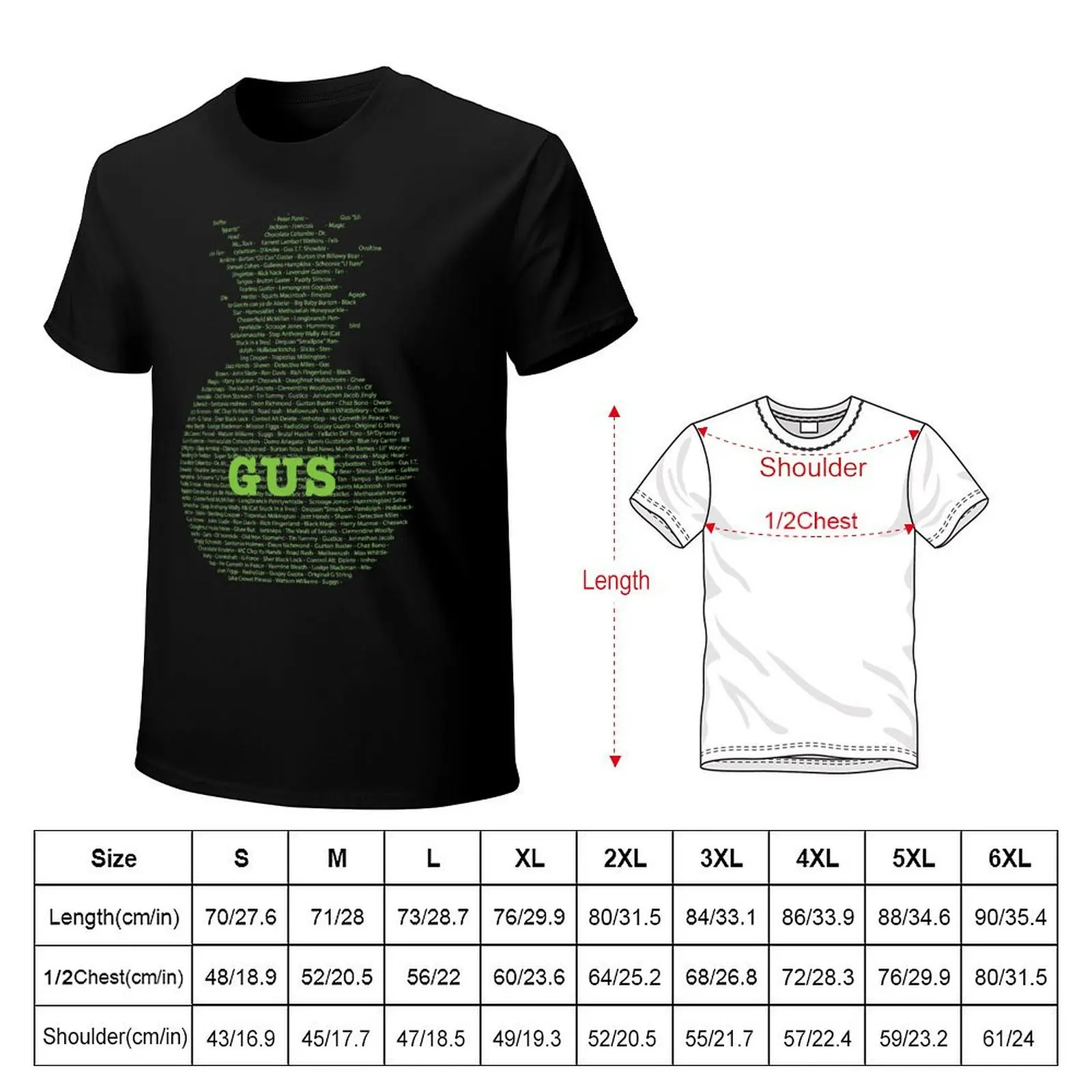 Gus's Nicknames (Psych) T-Shirt Labor Work Casual T-Shirt