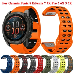 22 26mm Silicone Strap For Garmin Fenix 8 47mm 51mm/Fenix 6 6X 7 7X Pro 5 5X Plus/965 955/Epix QuickFit Smartwatch Band Bracelet