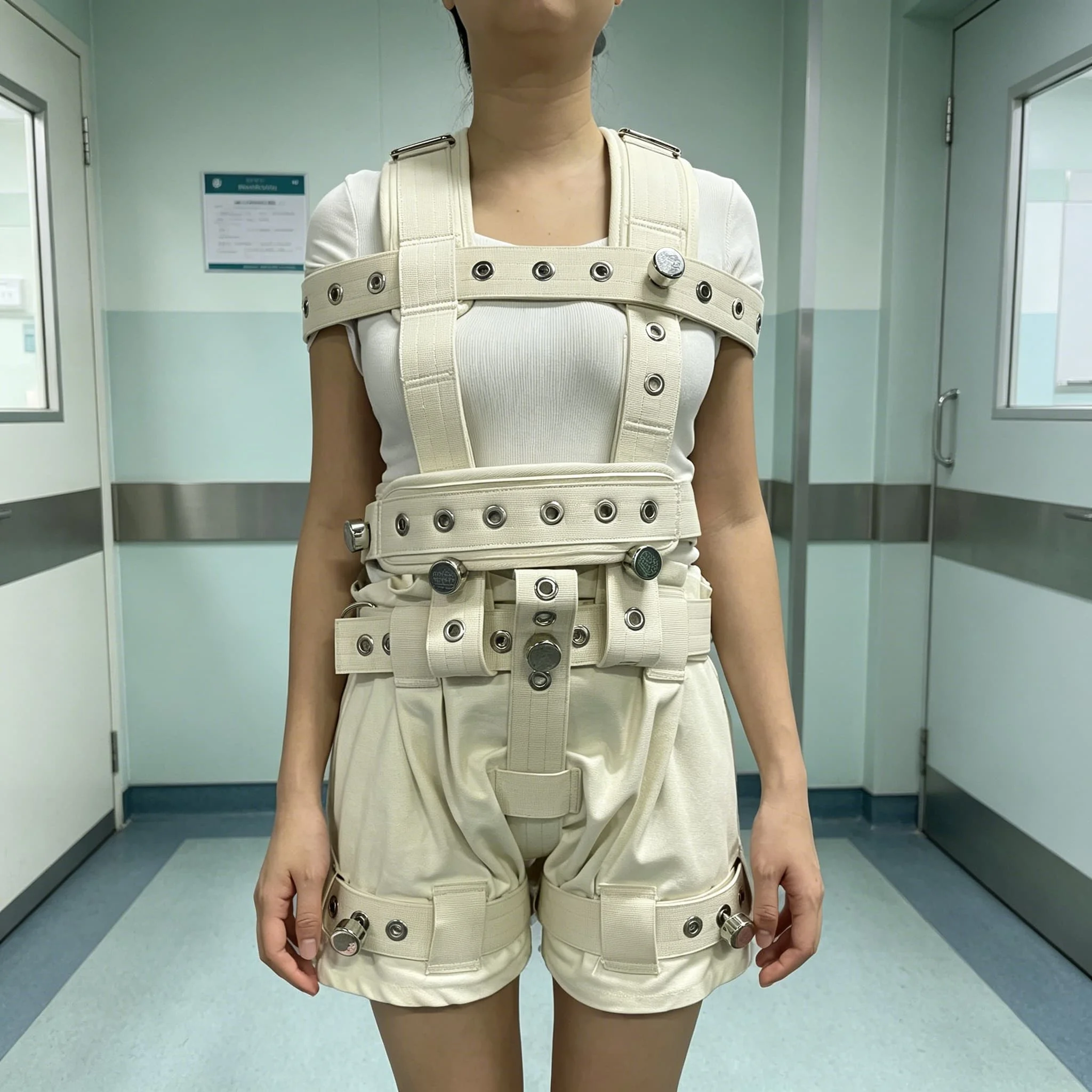 Anti Diaper Removal Pants with Magnetic Locks Asylum Braces Suspenders Shoulder Chest Restraints Diaper Cover Set for Patients
