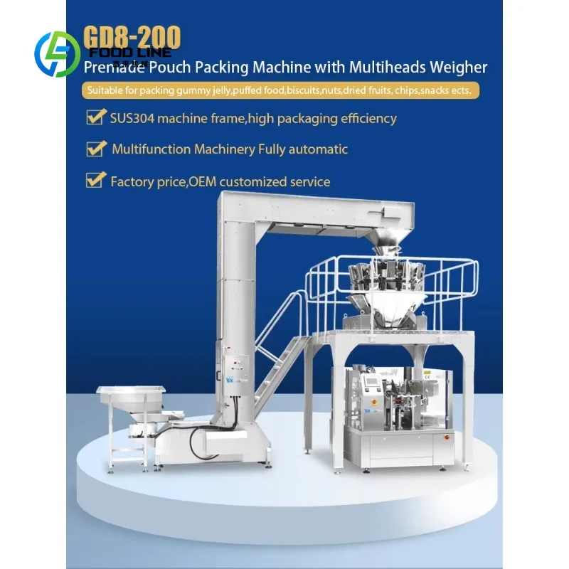 Customized CE High Productivity Automatic Weighing & Packing Machine for Food Granules Stainless High-Accuracy Stand-up Pouches