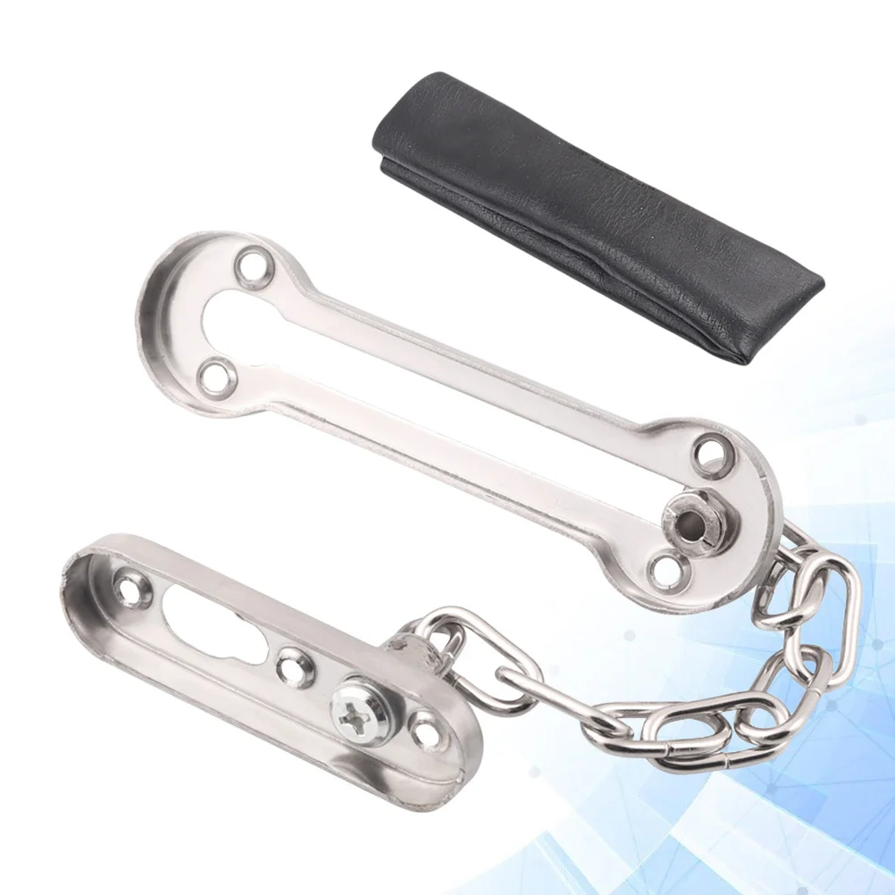 

Security Chain Lock Stainless Steel Durable Hardened Welded Chain Visitor Identification Partial Opening Cabinet Latch Silver