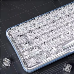 Mechanical Keyboard CBSA Profile PC Keycap Clear Crystal Backlit RGB Custom ISO Layout 132 Keys Transparent PC Key Caps Iceberg