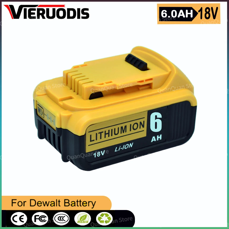 

18V 6000mAh rechargeable battery，for DeWalt DCB184 DCB184B-XJ DCB180 DCB181 DCB182 DCB183 DCB185 18V Power Tool Battery