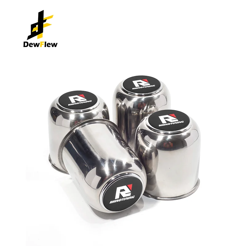

DewFlew 2/4Pcs 83mm(3.27") Hub 86.5mm(3.41") H Stainless Push Through Hub Center Caps For Truck SUV RV Wheel Rim Push Thru Steel