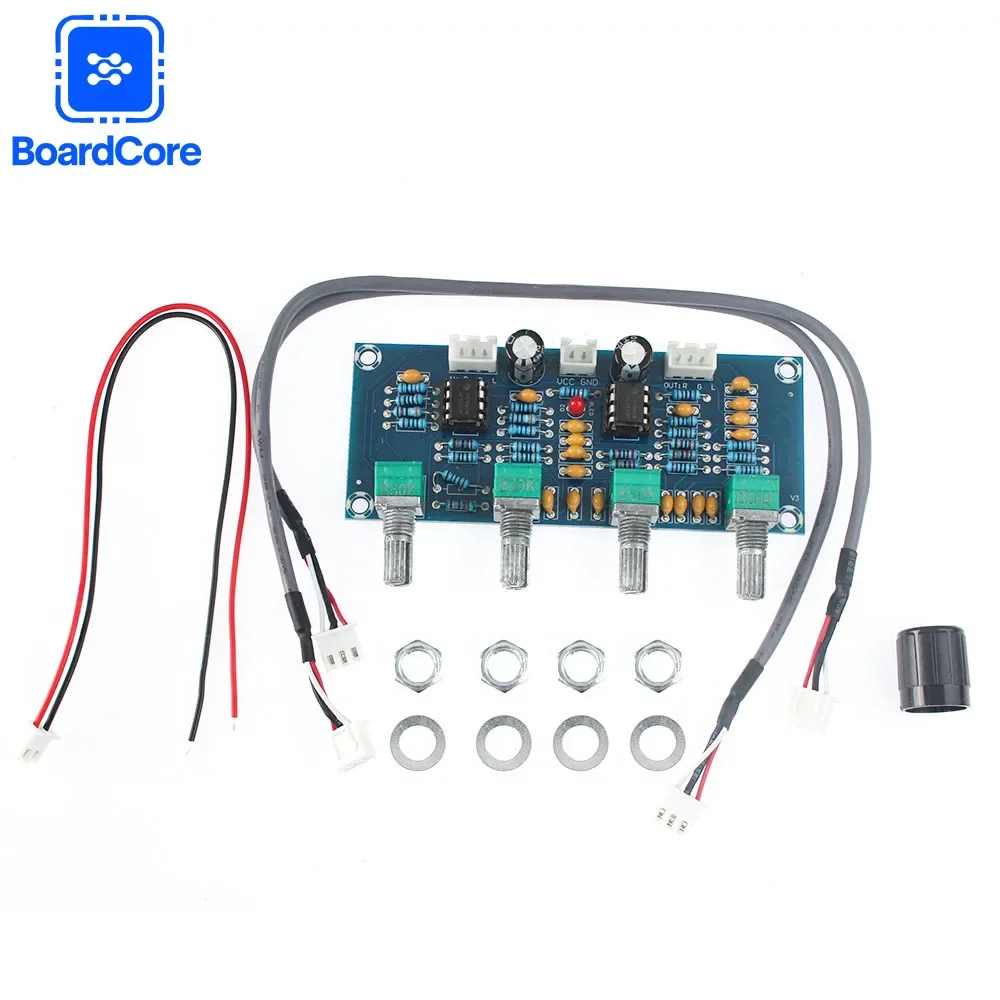 DC12~24V XH-A901 NE5532 Tone Board Preamp with Treble Bass Volume Adjustment Pre-amplifier Tone Controller for Amplifier Board
