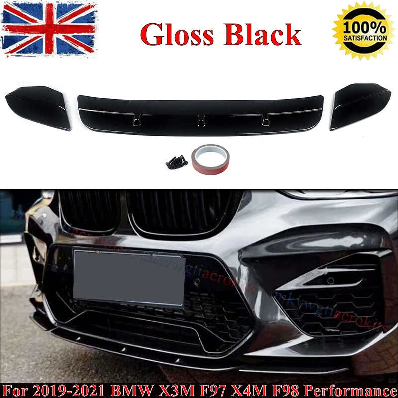 

Magickit Front Lip SpoilerFor 2019-2021 BMW X3M X4M Competition F97 F98 Glossy Black Front Bumper Lip Splitter Body Kit