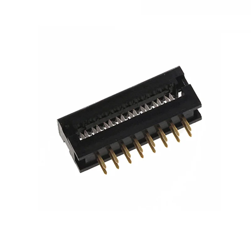 10Pcs Gold Plated Straight Pins FD2.54 2.54mm Pitch Male IDC Cable Transition Header Sample 6P 8P 10P 12P 14P 16P 18P 20P