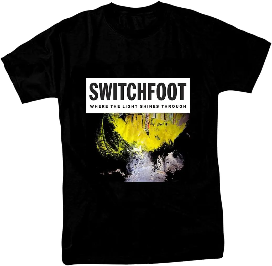 Camiseta Unisex de manga corta con cuello redondo, ropa informal, color negro, donde la luz brilla a través de Switchfoot