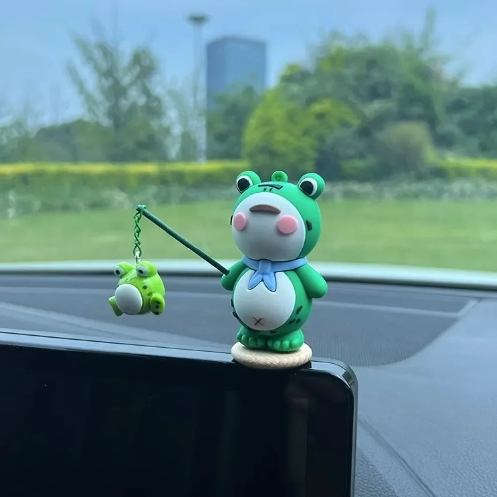 2024 Car Interior Decorations Solitary Frog Ornament Car Supplies Center Console Cute Stress Relief Frog Give a gift to a girl