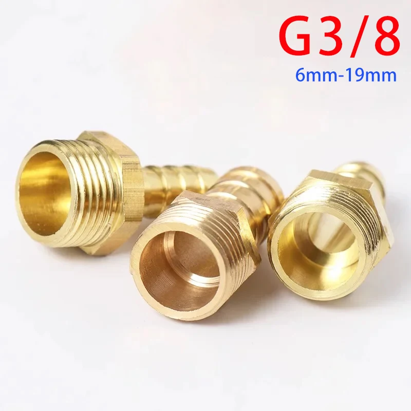 G3/8 Brass Pipe Fitting 6/8/10/12/14/16/19Hose Barb Tail Male Connector Joint Copper Coupler Adapter ￼ ￼ ￼ ￼ ￼ ￼ ￼ ￼ ￼ ￼