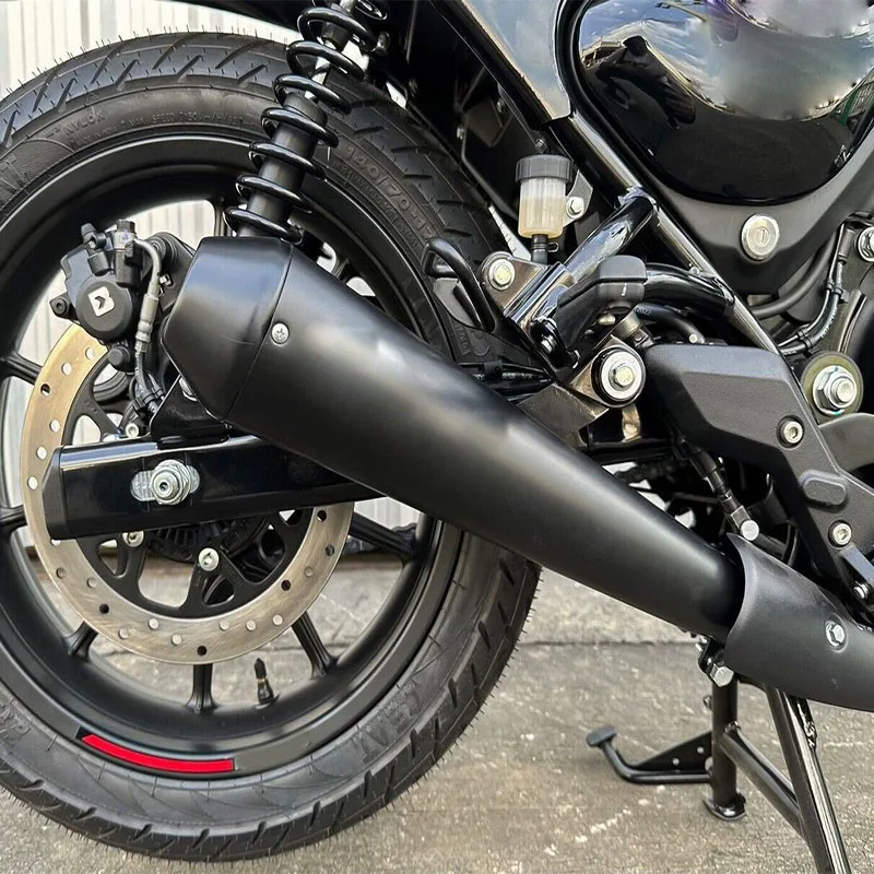 Rhyming Motorcycle Universal Exhaust Pipe Mufflers Slip-On Reverse Cone Megaphone Exhaust Pipes Black Fit For Harley Accessories