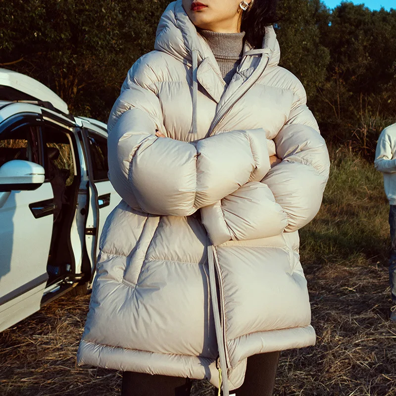 

Puff Soft 95% White Goose Down Jacket, High-end Goose Bread Down Jacket, Niche Women's Styles Winter Coat