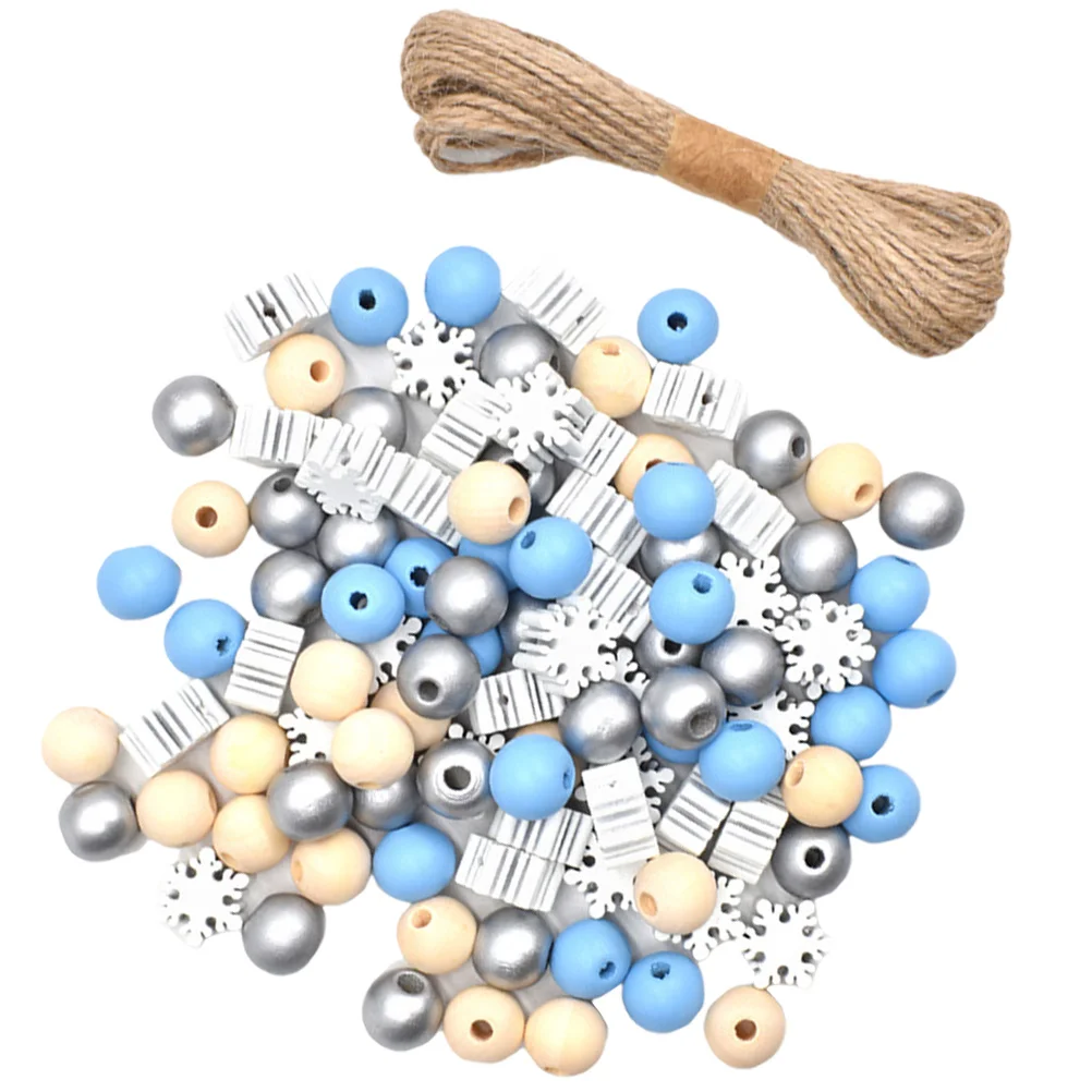 

1Set DIY Wood Beads Wooden Round Beads Christmas Xmas Garland Making Necklace Bracelet Jewelry Crafts Supplies