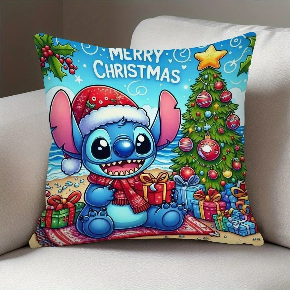 1 piece of Christmas Stitch Christmas Tree pillowcase Living room Sofa cushion cover Kawaii room home decoration Christmas gift