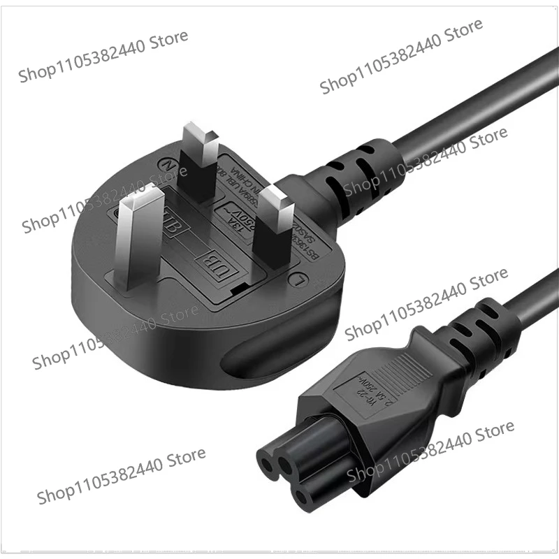 UK Plug IEC C5 Power Cord, 3 Prong Laptop Charger Cable, BS 1363 Certified Pure Copper Power Cable for Notebook Adapter