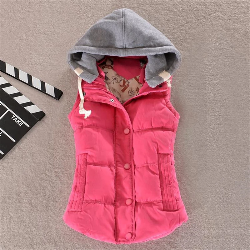 Imagem -04 - Jaquetas Básicas Cabolsa Mulher Colete Outono Inverno com Capuz Colete Feminino Veste Femme Parkas Chaqueta para Mujer Cabolsa Feminino Roupas