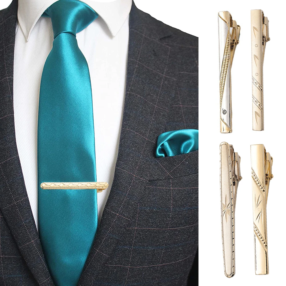 

New Men's Tie Clip Classic Simple Style Pin Clasp Male Business Wedding Necktie Clip Gold Color Clasp Men Jewelry Accessories