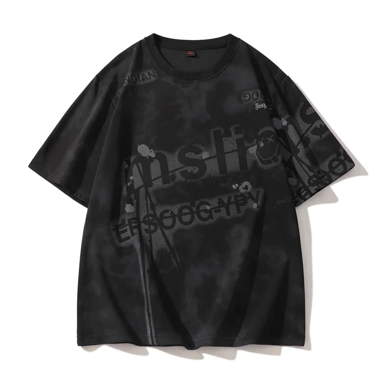 

LIBIELIY New Summer Large Size Irregular Full-print T-shirt For Men Loose Casual And Versatile