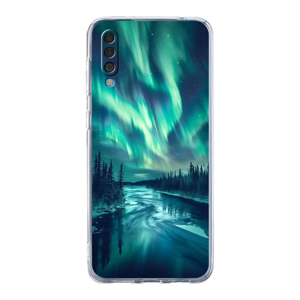 Beautiful northern lights Case For Samsung A54 A52 A50 A70 A40 A20S A20E A02S A12 A14 A16 A22 A24 A42 A34 A32 5G A04s A06 Cover