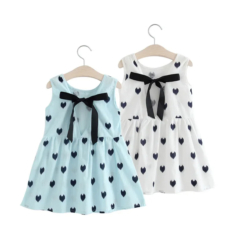 2022 Children\'s Clothing Summer New Korean Girls Love Sleeveless Backless Dress