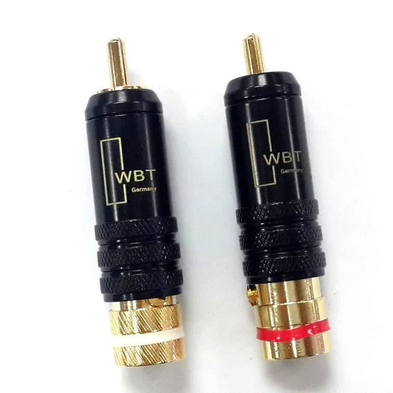 RCA Connector Connectors Male Signal Line Plug WBT 0144 RCA Plug Lotus Head Copper RCA Plug Connectors Approx.53mm