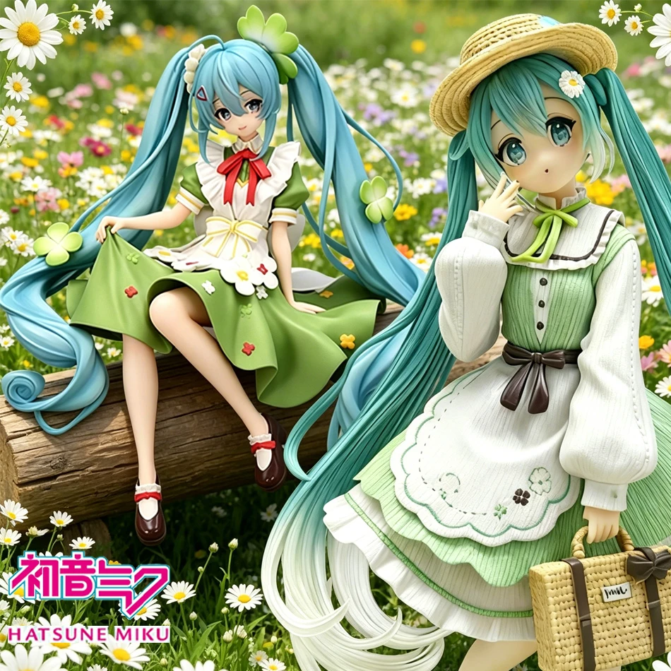 Auf Lager Anime-Figur Hatsune Miku Lucky Grass Fairy Actionfigur PVC-Sammlungsmodell Ornament Spielzeug Geburtstagsgeschenke