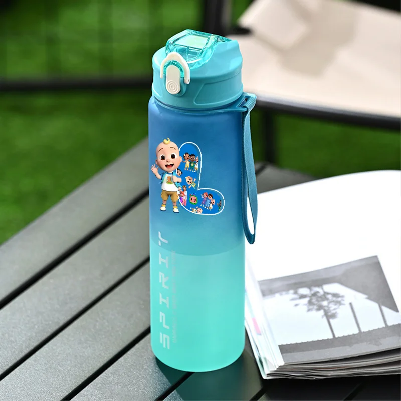 

Cocomelons Water Bottle Cartoon Letter A-z Initials Drinking Cup Boy 800ml School Drink Bottles Sports Outdoor Straw Bottle Gift