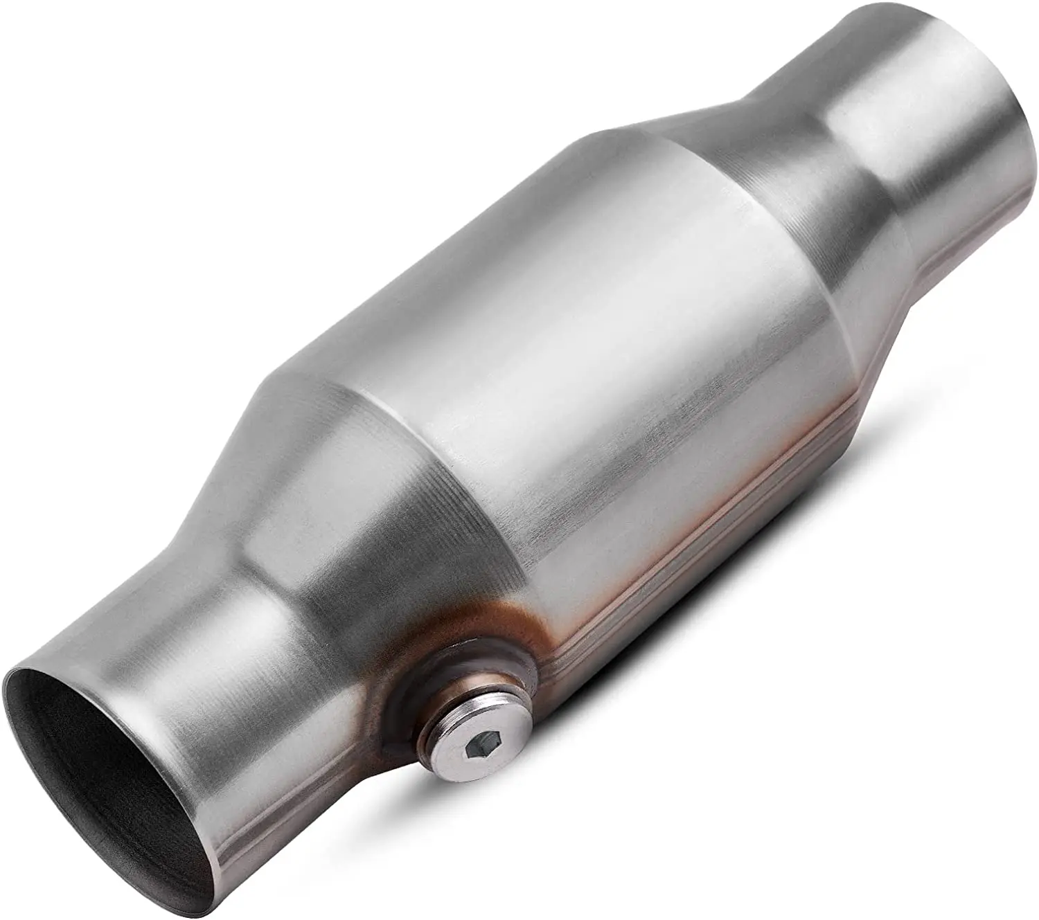 

2.5 Inch Inlet/Outlet Universal High Flow Front Catalytic Converter Direct-Fit with O2 Port (EPA Compliant)