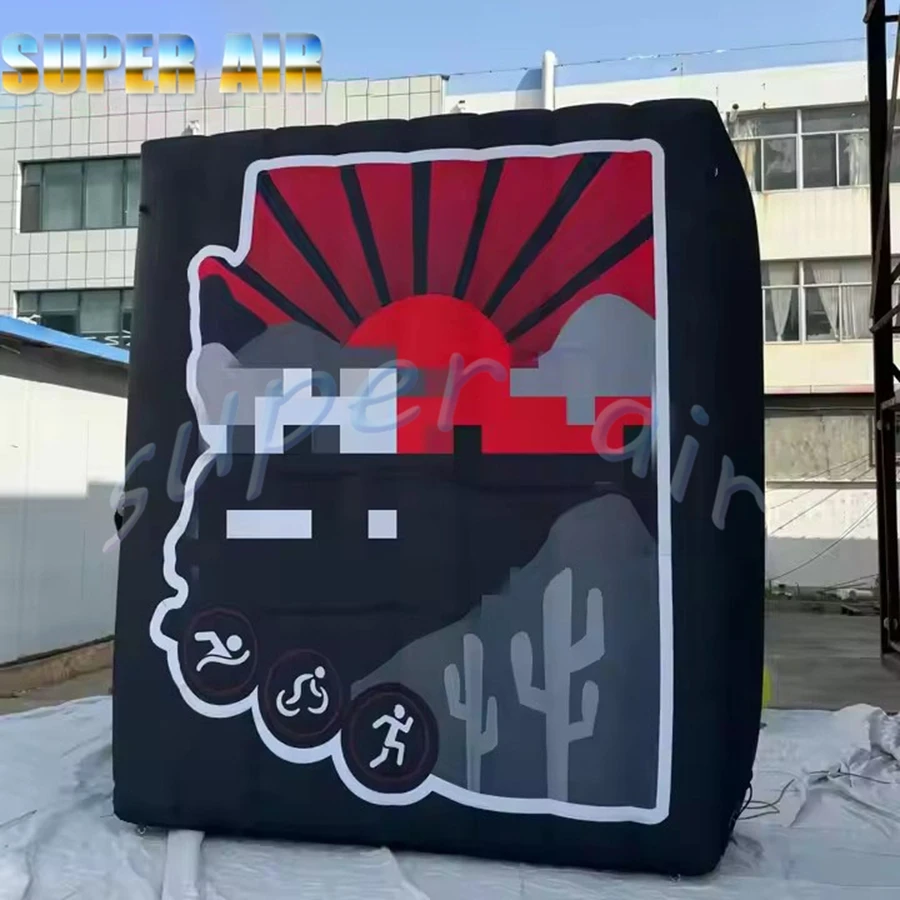 2025 Nueva promoción de producción pared negra inflable con logotipo personalizado para publicidad