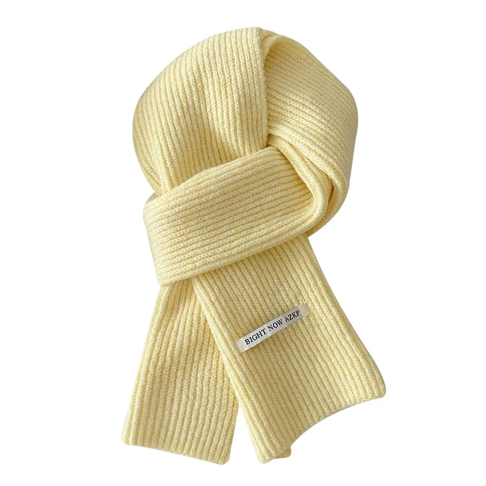 

Модный теплый зимний шарф, мягкий однотонный вязаный шарф, шерстяной утолщенный шарф на шею для женщин и мужчин