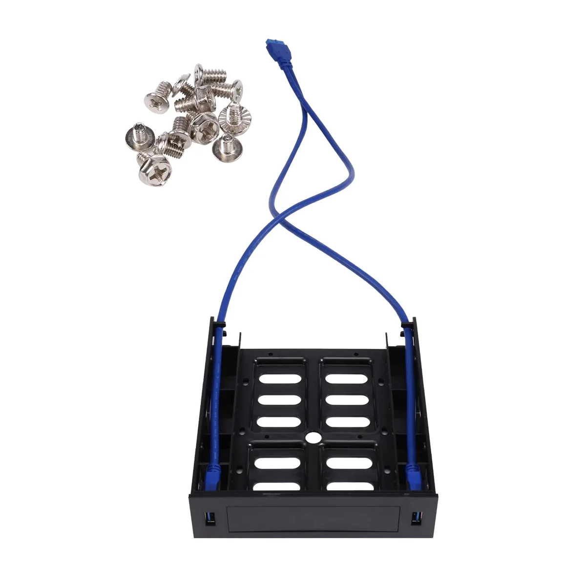 Modische 2-fache USB 3.0-Frontplatte mit 3,5-Zoll-Gerät/Festplatte oder 2,5-Zoll-SSD/Festplatte auf 5,25-Disketten-Tabletthalterung für optische Laufwerke