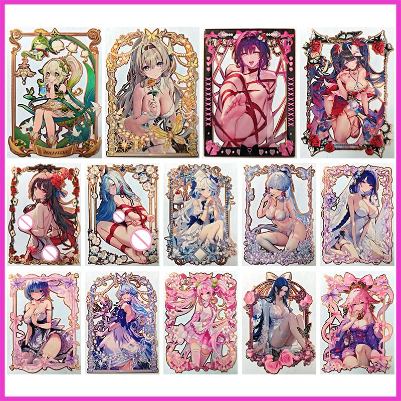 Anime Goddess Story Rare Metal Collecemballages Card, Nahida Firefly, Kafka, Hu Tao, Furina, Rem, Hatsune, ku Toy for Boy, Birthday Present