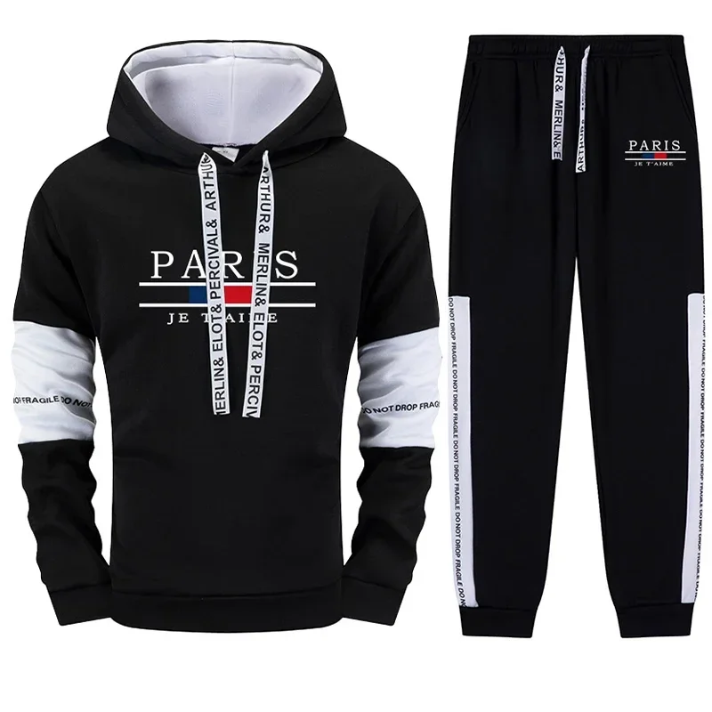 

2026 Hot Sales Quality Casual Men's Hooded Tracksuit Outdoor Daily Sports Single Sweatshirts And Sweatpants Comfortable Printing