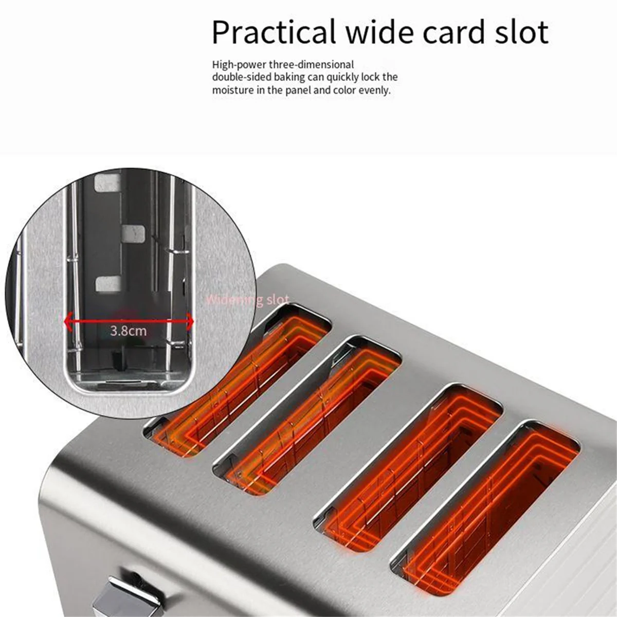 4 Slice Toaster with Auto Shut Off - Extra Wide Slots and Removable Drop-Down Crumb Tray with Cancel EU Plug