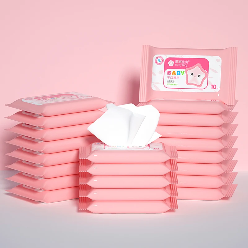 Pretty Baby Hand and Mouth Cleaning Wipes 10 Count (pack of 10)