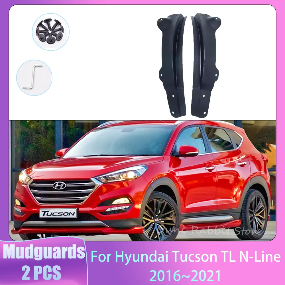 For Hyundai Tucson TL N-Line 2016~2021 2020 2PCS Car Mudguard Liner Inner Side Splash Protector Rear Wheel Splash Accessories