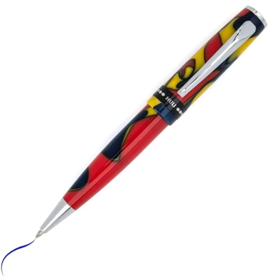 

USA People of the World Huli Ballpoint Pen With Standard Parker-Style Blue Gel Refill Luxury Writing Instrument Celebrating Glo