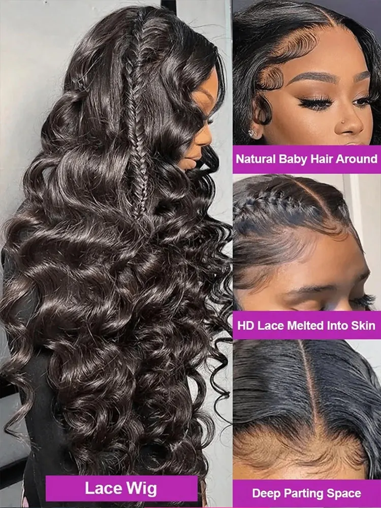 40 بوصة الدانتيل الباروكات أمامي الشعر البشري 13x4 13x6 فضفاض موجة عميقة البرازيلي الشعر البشري الدانتيل الجبهة الباروكات قبل قطعها شعري طبيعي