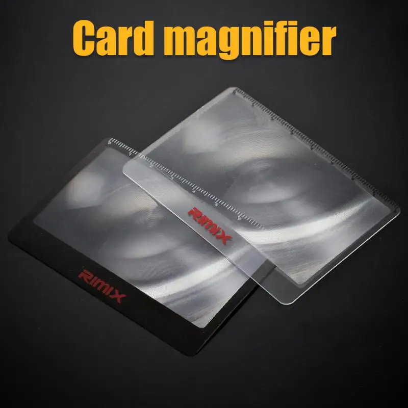 3X Magnifier Portable Card Magnifying Glass Ultra-thin PVC Lens Pocket HD Outdoor Fire Reading Magnifying Glass 8.5 X 5.5 cm