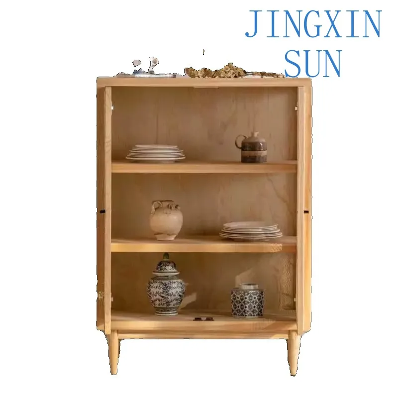 Simple rattan  Entry entrance shoe wabi-sandy wind rattan retro locker bucket  homest cabinet