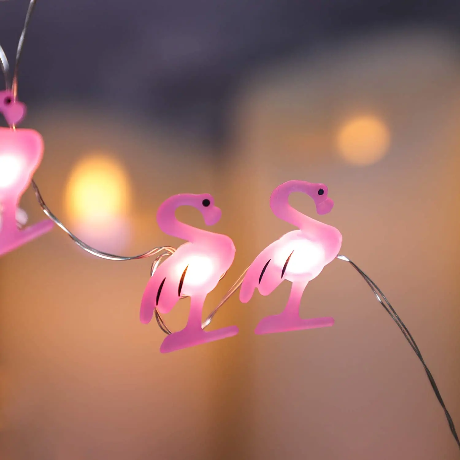 2 Meter Flamingo String Lights Summer Patio Pink Lights String Night Lights for Baby Room Birthday Party Decoration Hawaii Decor