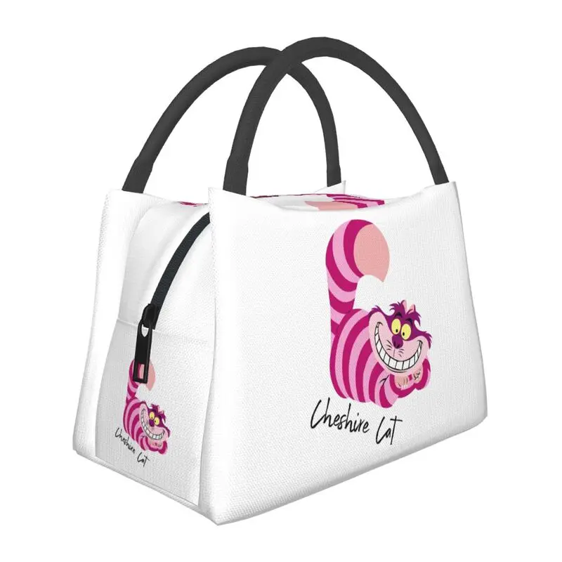 

Alice In Wonderland Cheshire Cat Insulated Lunch Bags for Women Portable Thermal Cooler Food Lunch Box Work Travel