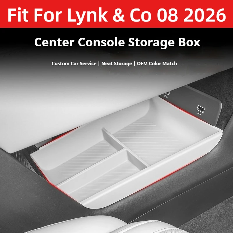 Fit For Lynk & Co 08 2026 Lower Console Storage Box Armrest Divider Organizer Interior Auto Accessories