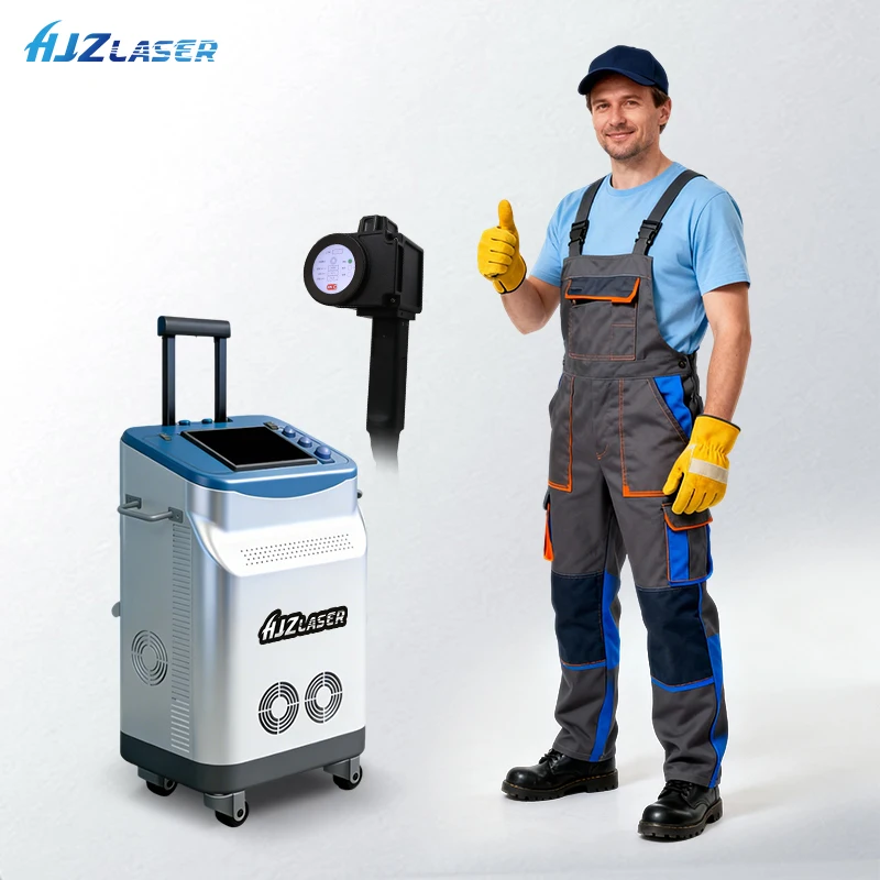 

HJZ New Generation Portable Laser Cleaning Machine 300W 500W Luggage Design for Metal Wood Surface Cleaning Restoration