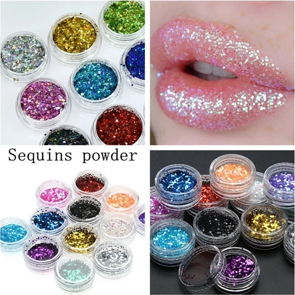 6 Stuks Diamant Pailletten Oogschaduw & Zeemeermin Nagel Glitter Set-Blijvende Shimmer & Markeerstift Make-Up Kit Voor Feestjes