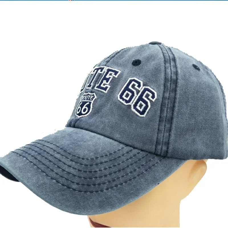 New Unisex Embroidery Letters ROUTE 66 Baseball Cap Outdoor Fashion Men Snapback Cotton Casual Hats for Women Bone Masculino