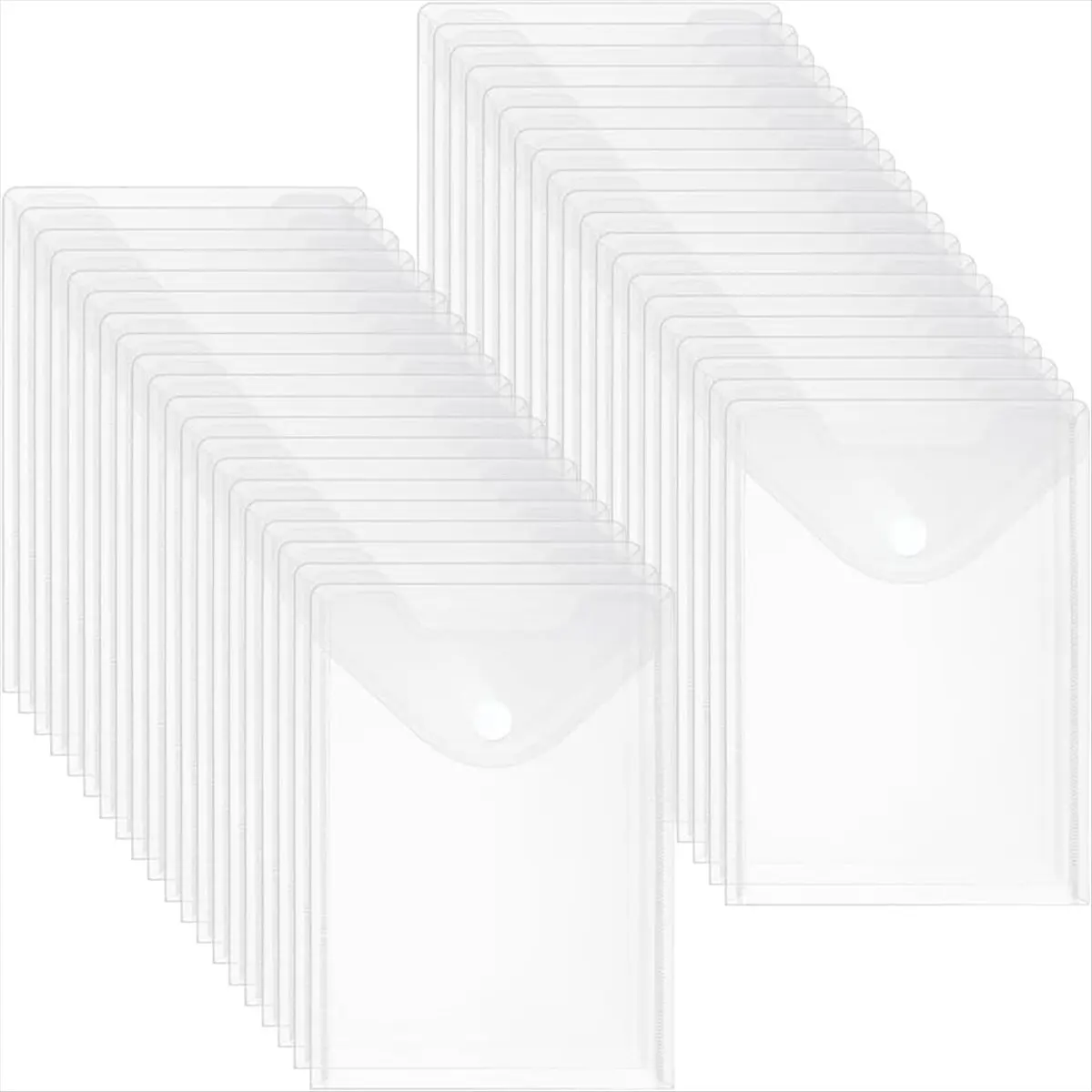 A013 96 Pack Plastic Envelopes, 7 X 10 File Envelope with Hook & Loop Closure Storage Bags A5 Clear File Folders for School